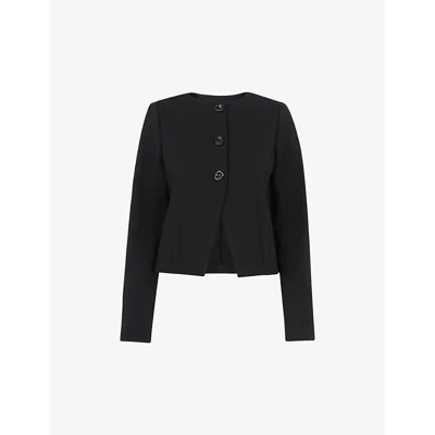 WHISTLES OMENS WHISTLES ANNE PADDED-SHOULDER BUTTON-DOWN STRETCH-WOVEN JACKET