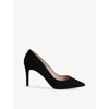 Whistles Womens Black Corie Pointed-toe Suede Heeled Courts In Black
