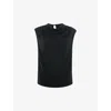 Whistles Crinkle Sleeveless Tank Top In Black