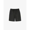 WHISTLES WHISTLES WOMENS BLACK ELASTICATED-WAIST HIGH-RISE LINEN SHORTS