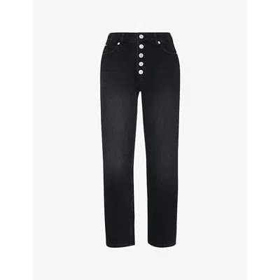 WHISTLES OMENS WHISTLES HOLLIE BUTTON-FRONT HIGH-RISE DENIM JEANS