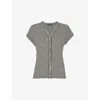 Whistles Jilly Stripe Button Front Top In Black