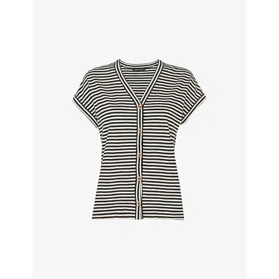 WHISTLES OMENS WHISTLES JILLY RELAXED-FIT STRIPED COTTON TOP