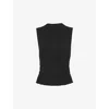 Whistles Plisse Sleeveless Top In Black