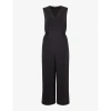 Whistles Womens Black Remmie Cinched Waist Woven Jumpsuit In Black