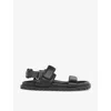 Whistles Womens Black Ria Double-strap Leather Sandals In Black