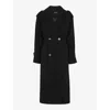 WHISTLES WHISTLES WOMENS BLACK RILEY BELTED WOVEN TRENCH COAT