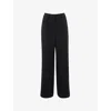 Whistles Womens Black Wide-leg High-rise Velvet Trousers In Black