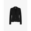 Whistles Womens Black Single-breasted Slim-fit Cotton Jacket In Black