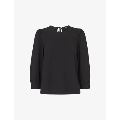 Whistles Womens Black Zenni Textured Stretch-crepe Top