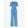 Whistles Womens Blue Freyja Scoop-neck Denim Jumpsuit In Blue