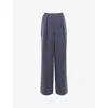 Whistles Womens Blue Lottie Relaxed-fit High-rise Pinstripe Woven Trousers In Blue