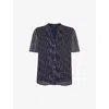 Whistles Spotted Hoop Frill Blouse, Size 10 In Blue