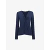 Whistles Womens Blue Twist-front Crinkled-texture Woven Top In Blue