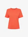 Whistles Womens Red Round-neck Relaxed-fit Short-sleeve Cotton T-shirt In Coral