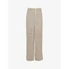 Whistles Womens Cream Angled-stripe Relaxed-fit High-rise Woven Trousers In Cream