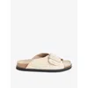 Whistles Womens Cream Ellery Buckle-embellished Flat Leather Slides In Neutral