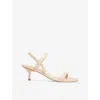 Whistles Womens Cream Enslee Kitten-heel Leather Sandals In Cream