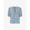 Whistles Flaming Leopard Blouse In Cream