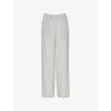 Whistles Womens Cream Luna Regular-fit High-rise Striped Woven Trousers In Cream