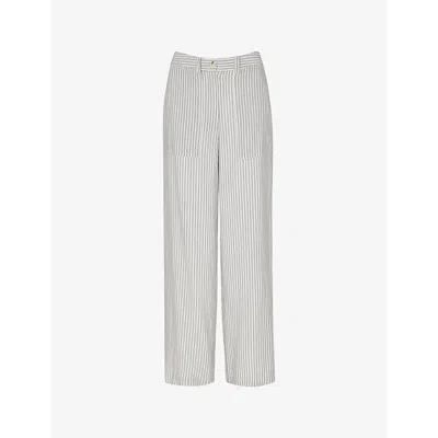 Whistles Womens Cream Luna Regular-fit High-rise Striped Woven Trousers