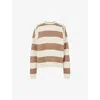Whistles Womens Cream Stripe-pattern Relaxed-fit Cotton Sweatshirt In Cream