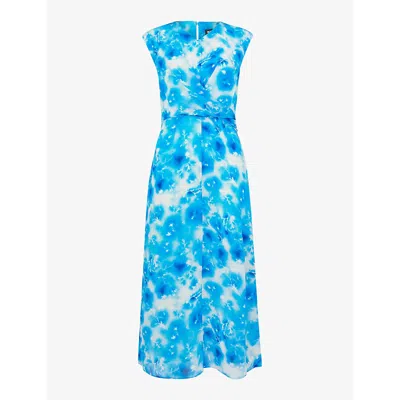 Whistles Womens Daina Floral-print V-neck Woven Midi Dress In Multi-coloured