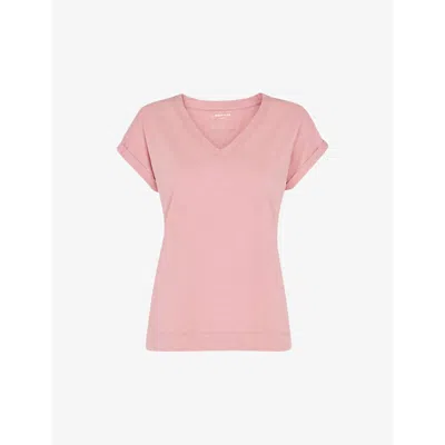 Whistles Womens Pink Willa Organic Cotton-jersey T-shirt In Dark/burnt Orange
