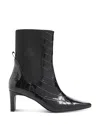 Whistles Darla Croc Heeled Boot In Black
