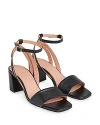 Whistles Womens Black Eden Cut-out Leather Heeled Sandals In Black