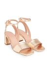 Whistles Women's Eden Ankle Strap Block Heel Sandals In Gold