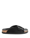 Whistles Womens Black Ellery Buckle-embellished Flat Leather Slides In Black