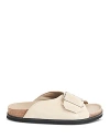Whistles Womens Cream Ellery Buckle-embellished Flat Leather Slides In Neutral