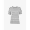 Whistles Womens Emily Ultimate Stripe-print Short-sleeve Cotton T-shirt In Multi-coloured