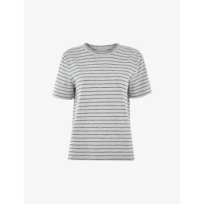 Whistles Womens Emily Ultimate Stripe-print Short-sleeve Cotton T-shirt In Multi-coloured