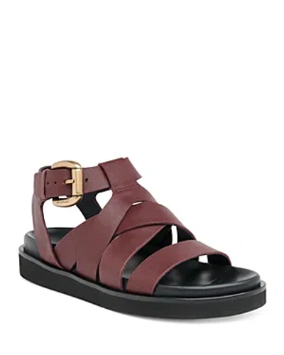 Whistles Ezra Strappy Sandal In Burgundy