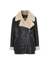 Whistles Womens Black Faux Fur-lined Relaxed-fit Faux-leather Jacket In Black