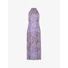 Whistles Floral Metallic-print Woven Midi Dress In Multi-coloured