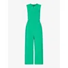 Whistles Womens Green Josie Zip-front Sleeveless Woven Jumpsuit