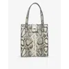 WHISTLES WHISTLES WOMEN'S GREY EBEN SNAKE-PRINT LEATHER TOTE