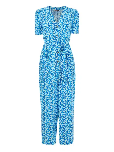 Whistles Hazy Coral Printed Jumpsuit In Multi-coloured