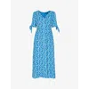 Whistles Hazy Coral Midi Dress In Multi-coloured