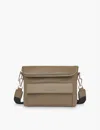 Whistles Vida Logo-embossed Leather Cross-body Bag In Khaki/olive