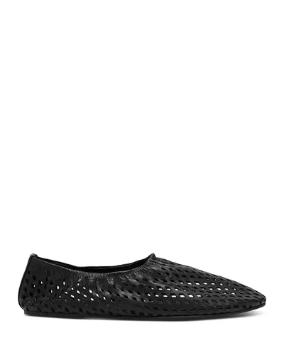 Whistles Women's Laser Cut Leather Ballet Pumps In Black