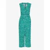 Whistles Womens Linked Smudge Graphic-print Woven Jumpsuit In Multi-coloured