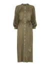 Whistles Mabel Topstitch Dress In Green