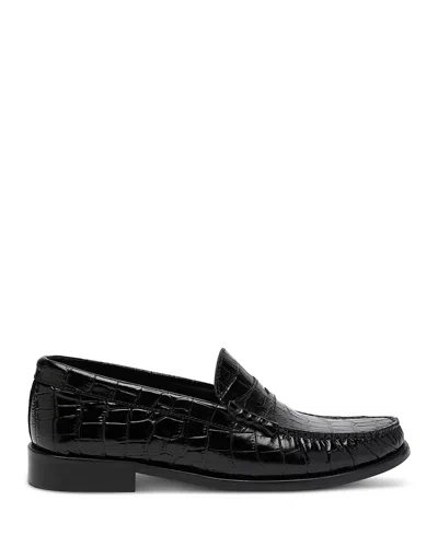 Whistles Women's Manny Croco Embossed Leather Loafers In Transparent