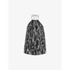 Whistles Womens Monochrome Bamboo-print Halter-neck Woven Top In Monochrome