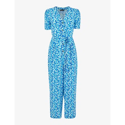 WHISTLES WOMENS MULTI-COLOURED HAZY CORAL WOVEN JUMPSUIT