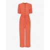 Whistles Micro Floral Jumpsuit In Multi-coloured